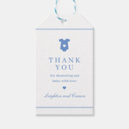 Einfache Typografie Blue Baby Dusche Vielen Dank f Geschenkanhänger