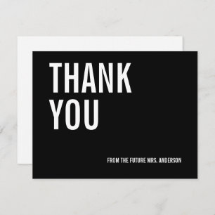 Einfache Typografie Bridal Danke Karte