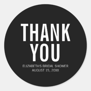 Einfache Typografie Bridal Vielen Dank Runder Aufkleber