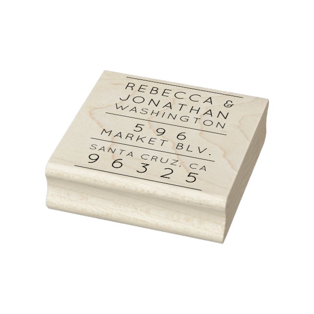 Einfache Typografie | Custom Wedding Rücksendeadre Gummistempel (Stempel)