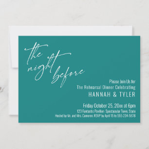 Einfache Typografie Die Nacht Vorher Türkis Einladung