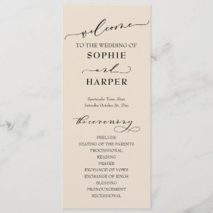 Einfache Typografie, elegante Creme Programm