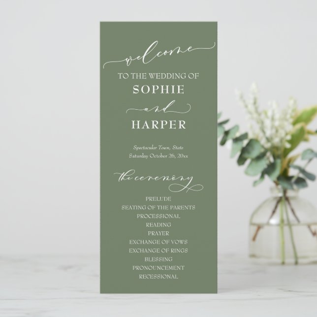 Einfache Typografie, elegante Kalligrafie Programm (Stehend Vorderseite)