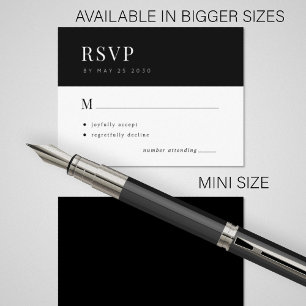 Einfache Typografie elegante minimale Hochzeit RSV Begleitkarte