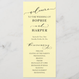 Einfache Typografie, elegantes Buttergelb Programm