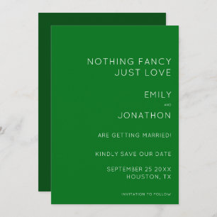 Einfache Typografie Emerald Green Wedding Rettete  Save The Date