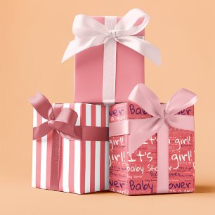 Einfache Typografie Es ist eine Mädchen-Baby-Dusch Geschenkpapier Set