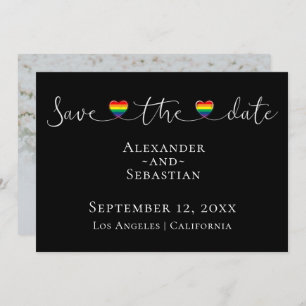 Einfache Typografie Gay Wedding rettet das Datum Save The Date