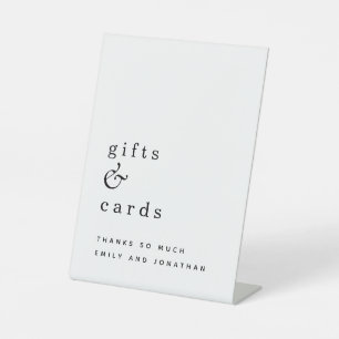 Einfache Typografie-Geschenkkarten Hochzeiten Schw Sockelschild