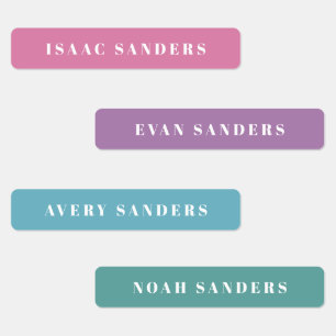 Einfache Typografie Girls Wassersicherer Name Etiketten