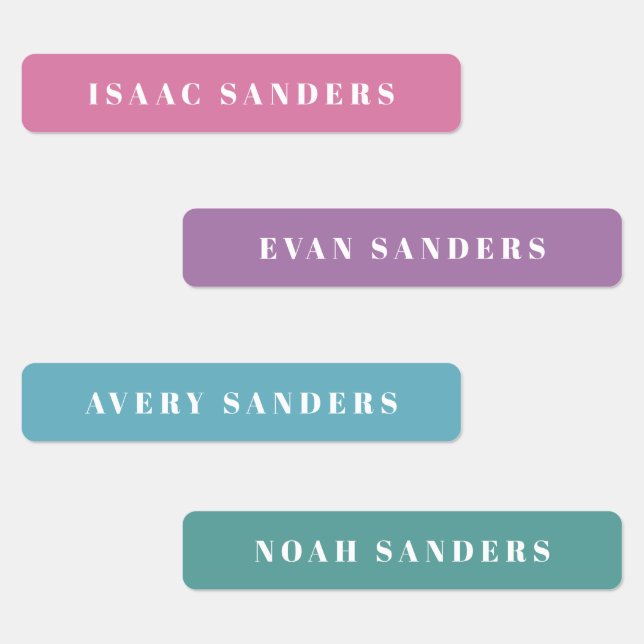 Einfache Typografie Girls Wassersicherer Name Etiketten (Gruppe)
