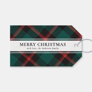 Einfache Typografie Green Buffalo Karierte Weihnac Geschenkanhänger