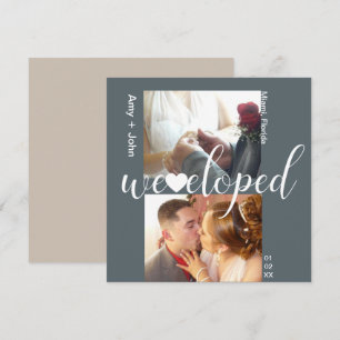 Einfache Typografie Heart Eloped Neutrale Fotokart Karte