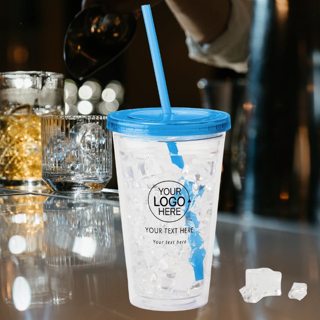 Einfache Typografie hinzufügen Acryltrinkbecher (Add Your Logo Simple Typography Acrylic Tumbler)