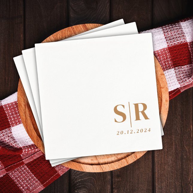 Einfache Typografie-Hochzeit Serviette (Von Creator hochgeladen)