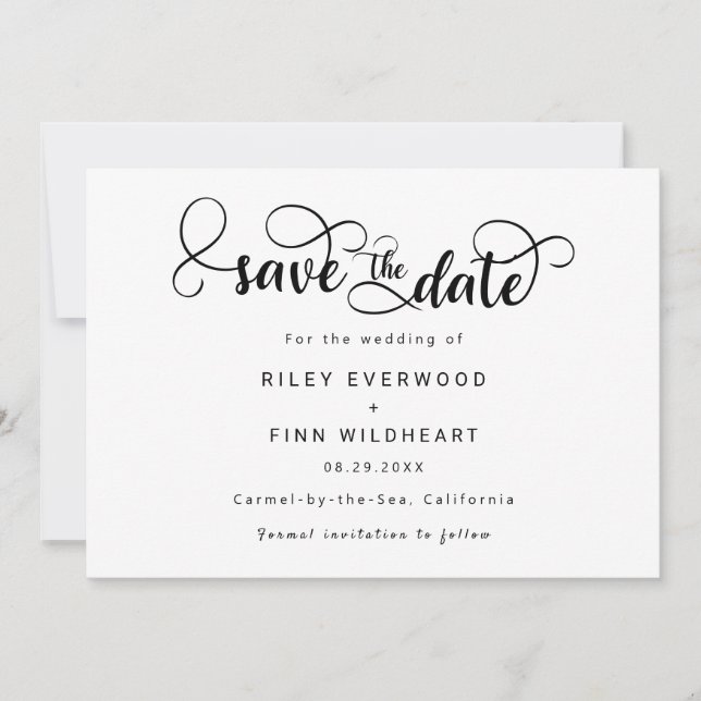 Einfache Typografie Hochzeit speichern Sie das Dat Save The Date (Vorderseite)