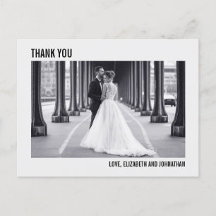 Einfache Typografie Hochzeit Vielen Dank Foto Post Postkarte