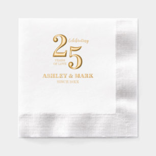 Einfache Typografie-Hochzeitstag Servietten Mit Folie