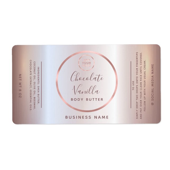 Einfache Typografie-Kreis Rose Goldrahmen Logo-Lab (Vorne)