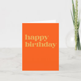 Einfache Typografie Orange und Gelb zum Geburtstag Karte