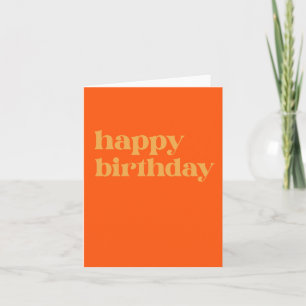 Einfache Typografie Orange und Gelb zum Geburtstag Karte