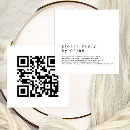 Einfache Typografie QR Code Hochzeiten Schwarz-wei Begleitkarte
