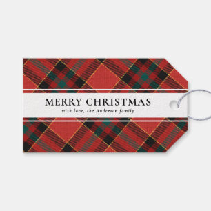 Einfache Typografie Red Buffalo Kariert Weihnachte Geschenkanhänger