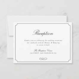Einfache Typografie, Schwarzweiß-Empfang RSVP Karte