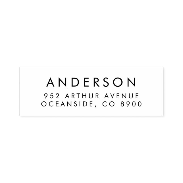Einfache Typografie-Selbstfarben-Rücksendeadresse- Permastempel (Design)