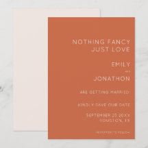 Einfache Typografie Terracotta Wedding Save the Da