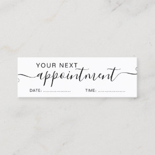 Einfache Typografie-Trend Schwarz-weiße Verabredun Mini Visitenkarte