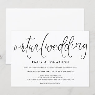 Einfache Typografie, Virtual Wedding Einladung
