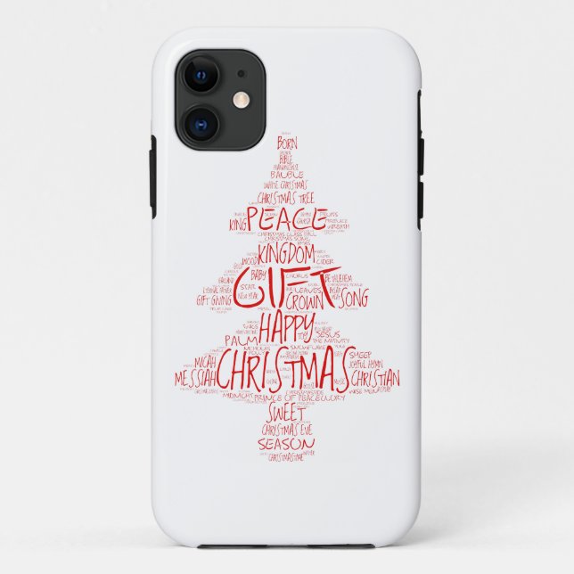 Einfache Typografie Weihnachtsbaum Case-Mate iPhone Hülle (Rückseite)