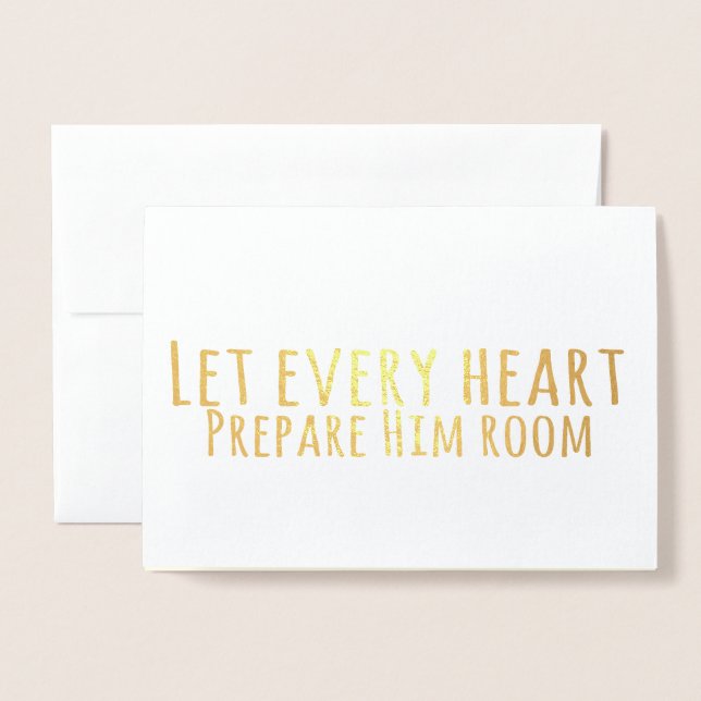 Einfache Typografie Weihnachtskarol-Texte Folienkarte (Vorderseite mit Umschlag)