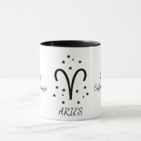 Einfache Typografie Widder-Zodiak-Kaffee