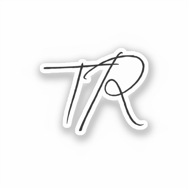 Einfache typografische benutzerdefinierte Initiale Aufkleber (Vorderseite)