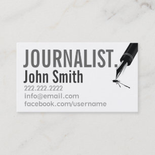 Einfache typografische Journalist-Visitenkarte Visitenkarte