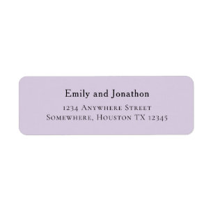 Einfache typografische Lilac Wedding Rücksendeadre