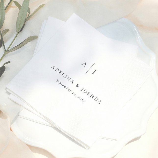 Einfache typografische minimalistische Monogramm-H Serviette (Von Creator hochgeladen)