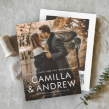 Einfache Typografische QR-Code 2 Foto Hochzeit