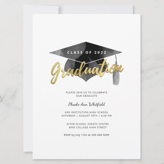 Einfache Typografy Grad Minimalistisch Graduation  (Vorderseite)