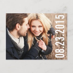 EINFACHE TYPOGRAPHIE FOTO SAVE THE DATE POSTCARD ANKÜNDIGUNGSPOSTKARTE