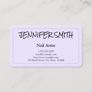 Einfache u. lässige Nagel-Künstler-Geschäfts-Karte Visitenkarte
