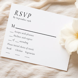 Einfache UAWG-Karte für moderne Hochzeitmenüs RSVP Karte