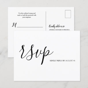 Einfache UAWG Script-Typografie-Antwort Hochzeit Einladungspostkarte