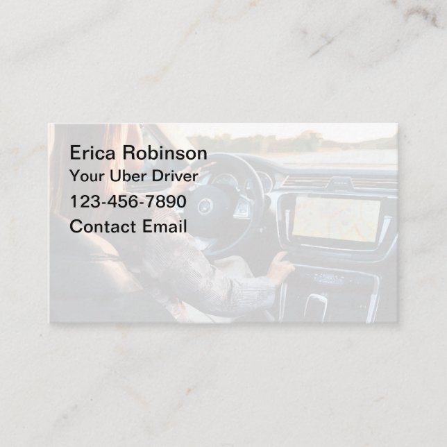 Einfache Uber-Treiber-Business-Cards bearbeiten Visitenkarte (Vorderseite)