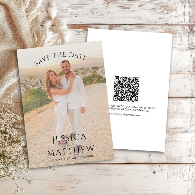 Einfache Überlagerungsfoto-Hochzeit Save The Date (Von Creator hochgeladen)