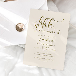 Einfache Überraschung Geburtstagsparty Cream Einladung