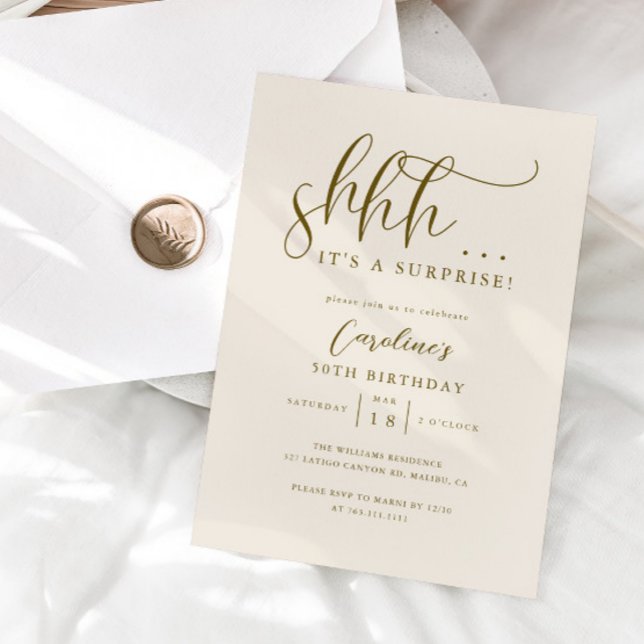 Einfache Überraschung Geburtstagsparty Cream Einladung (Von Creator hochgeladen)