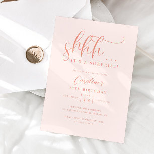 Einfache Überraschung Geburtstagsparty Peach Einladung